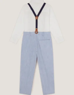 Aiden 3-Piece Suit with Braces Blue
