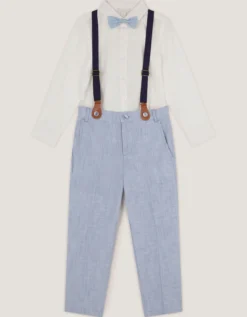 Aiden 3-Piece Suit with Braces Blue