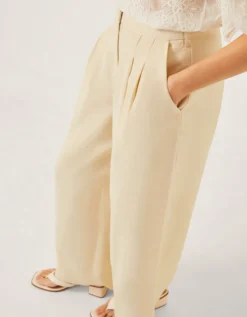 Alba Wide Leg Tailored Trousers Yellow