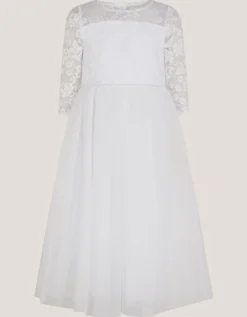 Alberta Rose Lace Communion Dress White