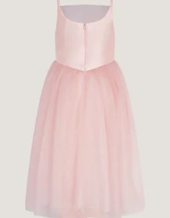 Alexis Appliqué Butterfly Tulle Dress Pink