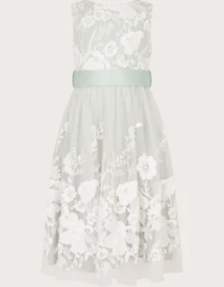 Alicia Embroidered Lace Maxi Dress Green