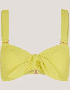 Alina Rib Bandeau Bikini Top Green