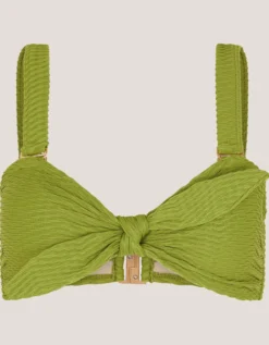 Alina Rib Bandeau Bikini Top Green