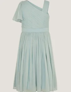 Amalthea Asymmetrical Embellished Party Dress Green