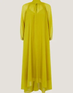 Amelia Scarf Neck Cape Midi Dress Green