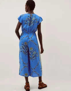 Amiee Floral Culotte Jumpsuit Blue