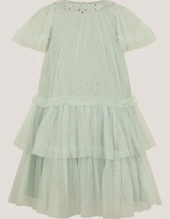 Anastasia Embellished Tulle Party Dress Green