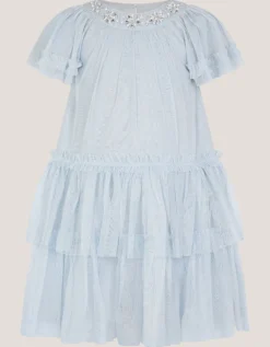 Anastasia Embellished Tulle Party Dress Blue
