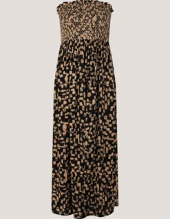 Ania Geometric Bandeau Dress Black