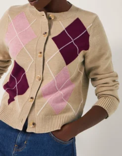 Anne Argyle Knitted Cardigan Camel