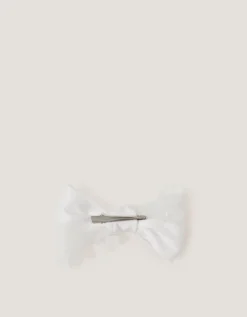 Appliqué Bow Hair Clip Ivory