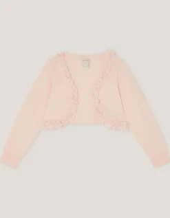 Appliqué Floral Cardigan Pink