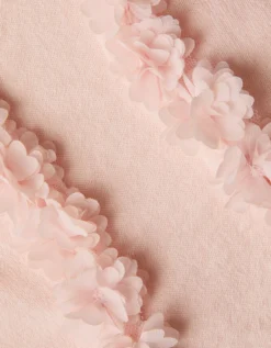 Appliqué Floral Cardigan Pink