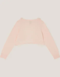 Appliqué Floral Cardigan Pink
