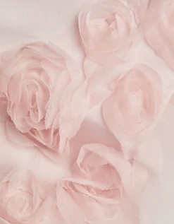 Appliqué Rose Party Dress Pink
