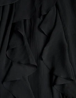 Arizona Halter Ruffle Prom Dress Black