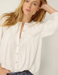 Auren Lace Collar Blouse White