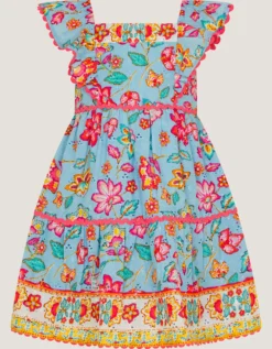 Baby Adara Floral Print Dress Blue