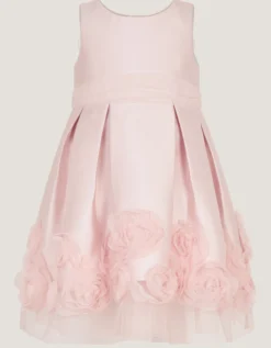 Baby Appliqué Rose Party Dress Pink