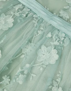 Baby Beatrice Floral Embroidered Party Dress Green