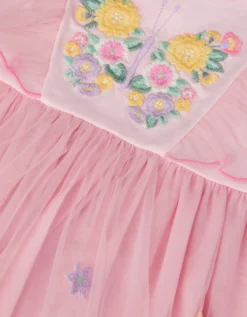 Baby Butterfly Tulle Jersey Dress Pink