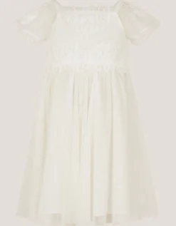 Baby Floella Floral Lace Dress Ivory