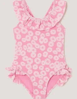 Baby Floral Jacquard Swimsuit Pink