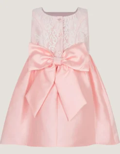 Baby Juno Lace Satin Dress Pink