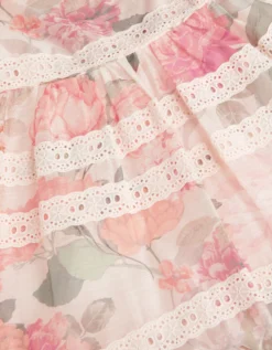 Baby Kelis Floral Broderie Trim Dress Pink