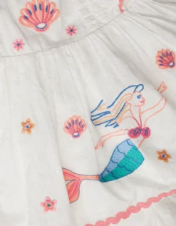 Baby Mermaid Embroidered Top & Shorts Ivory