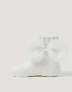 Baby Organza Bow Socks White