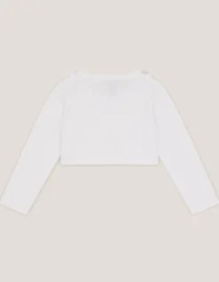 Baby Ottilie Appliqué Rose Cardigan White