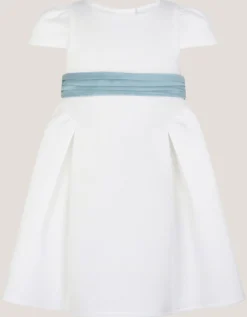 Baby Polly Cap Sleeve Bow Party Dress Ivory