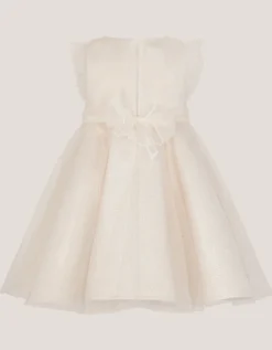 Baby Principesa Appliqué Rose Sparkle Dress Gold