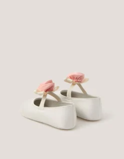 Baby Rosette Booties Ivory