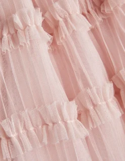 Baby Ruffle Pleated Top & Skirt Set Pink