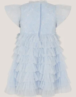 Baby Shikha Embellished Frill Dress Blue