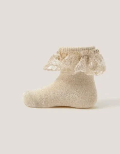 Baby Sparkle Flower Socks Gold