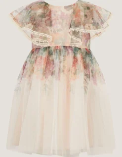 Baby Vintage Flower Tulle Party Dress Multi