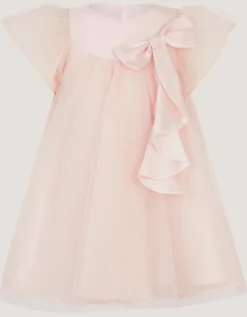 Baby Winnie Satin Bow Party Dress Pink
