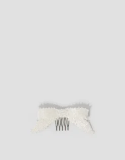 Beaded Bow Comb Hair Clip