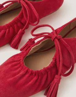 Blair Faux Suede Ballet Pumps Red