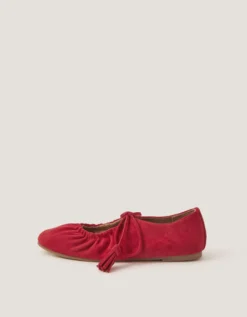Blair Faux Suede Ballet Pumps Red
