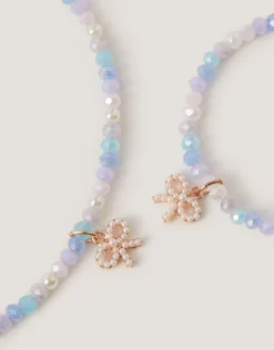 Bow Beaded Necklace & Bracelet Set