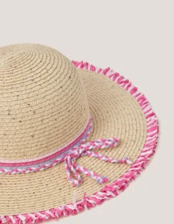 Braided Sequin Straw Sun Hat Multi