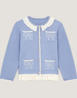 Broderie Lace Cardigan Blue