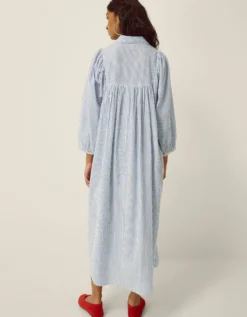 Callie Stripe Midi Shirt Dress Blue