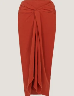 Callie Thorpe x Monsoon Linen Blend Sarong Skirt Orange
