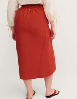 Callie Thorpe x Monsoon Linen Blend Sarong Skirt Orange